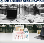 Mail Organizer Countertop, Desktop Mail Sorter with 4 Slots & Labels, White - Image 4