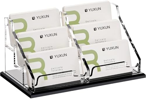 YUXUN Black Business Card Holder for Desk Acrylic Business Card Holder by AcrylicBusinessCardHold