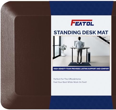 FEATOL Anti Fatigue Mat for Standing Desk & Kitchen Floor, 9/10 Extra Thick by FEATOL