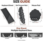 Keyboard Stand with Wrist Rest and Mouse Pad, Acrylic Keyboard Riser, Black - Image 2