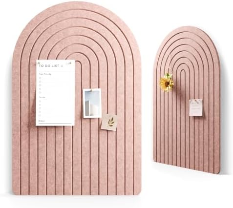 Large Arched Felt Bulletin Board 35.4''×23.6'', Pink by FLUXYNARA