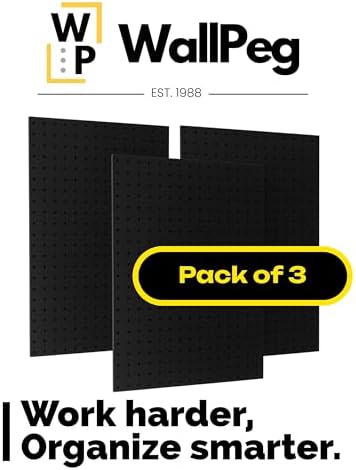 WallPeg Pegboard Kit - 3 ea. 24"x16" Black Peg Boards Panels - Made in USA - Image 2