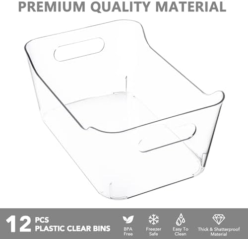 Tiawudi 48 Pack Plastic Storage Bins, Multi-Use Organizer Bins, Pantry Organizer, Clear Storage Containers for Home, Kitchen, Office, Cabinet, Shelf and Fridge Organization - Image 5