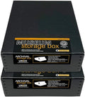 Lineco Drop Front Archival Storage Box, 9.25x11.75x3 in, Black, 2 Pack by Lineco