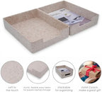 Welaxy 2pc Stackable Desk Tray Document File Paper Oatmeal Felt Storage Bin - Image 5