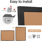 Cork Board Bulletin Board 36 x 48, Black Wood Framed 4x3 Corkboard, Foldable Office Board for Wall Decor, Large Wall Mounted Notice Pin Board with 36 Push Pins for School, Home & Office - Image 7