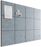 Bumusty 48"x 36" Large Felt Bulletin Board Tiles, Slate Gray by BUMUSTY