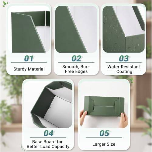 4 Pack Heavy Duty Large Cardboard Magazine Holder, 10.6"x5.1"x11.8" - Image 3
