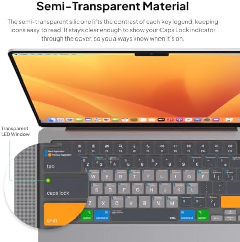 JCPal MacOS Shortcut Guide Keyboard Cover for MacBook Pro/Air/Neo - Image 4