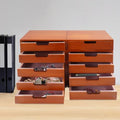 Tabletop Drawer Cabinet,Wooden Desktop Stackable Drawer Cabinet Space-Saving Desktop Storage Organizers with Multiple Drawers for Efficient Office & Home Organization (4-Piece of Set) (brown) by Unknown