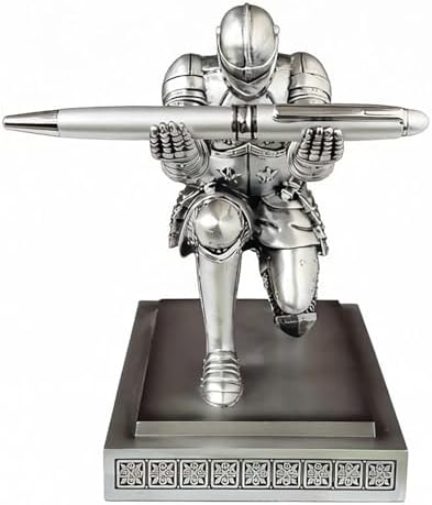 Knight Pen Holder Pen Stand Desk Organizer and Accessories Silver - Image 5