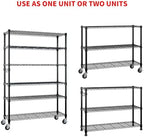 6 Tier Storage Racks Shelving, Heavy Steel Pantry Shelves, Adjustable Wire Shelving Rack with Wheels, Suitable for Garage, Kitchens, Bathroom, Offices, 46" W x 17.7" D x 82" H, Black - Image 6