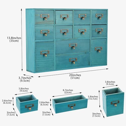 Apothecary Drawers Apothecary Cabinet with Drawers, Blue - Image 3