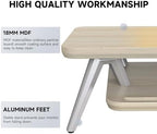 Fenge Dual Monitor Stand Riser, Wooden Desk Shelf with 2-Tier Storage - Image 4