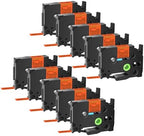GREENCYCLE Compatible for Brother P-Touch Label Tape TZe-B21 9mm 0.35" Laminated Fluorescent Orange TZeB21 TZ-B21 TZe TZ 3/8 inch Black on Orange Label Tape for PTH100 PTH110 PTH107, 10 Pack by greencycle