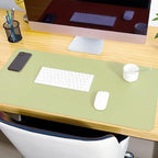 Cork Leather Desk Mat, Desk Pad Large Mouse Pad, Waterproof Desktop Writing Pad Keyboard Mat, Laptop Desk Pad Desk Protector Mat for Office/Home/Work/Decor (80 * 40cm,Light Green) by XIEMINLE