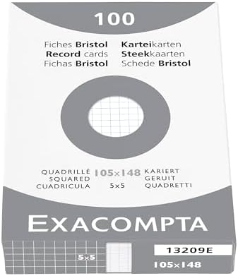 Exacompta 10 Cases 100 Index Cards 5x5 105 x 148 mm White - Image 3