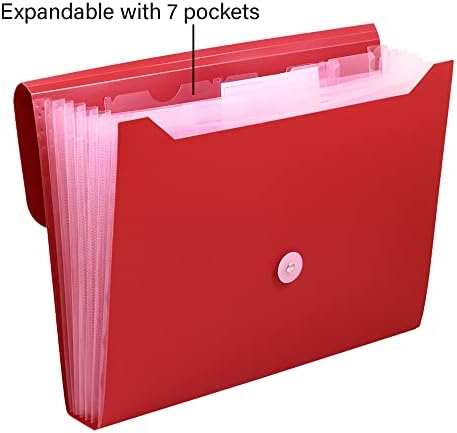 BAZIC Products 7-Pocket Poly Expanding File, A4/Letter Size, 12-Case - Image 6