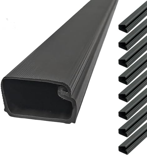 Electriduct 1.5" Locking Channel Raceway Cord Concealer and Wire Hider Cable Manager - 46 Inch - Black - 10 Pack by Electriduct