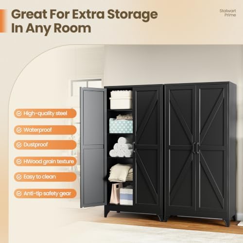 Yizosh 75" H Tall Metal Kitchen Pantry Storage Cabinets Cupboard - Image 6