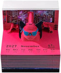 3D Calendar 2027, Tear-Away Desk Calendar, Paper Art Memo Pad, LED Light (French Bulldog) by Unknown