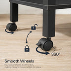 HOOBRO 2-Tier Printer Stand with Charging Station, Under Desk Printer Table, Printer Cart with Storage Shelves, Shelf for Small Spaces, for Home Office, Black BK38UPS01 - Image 7