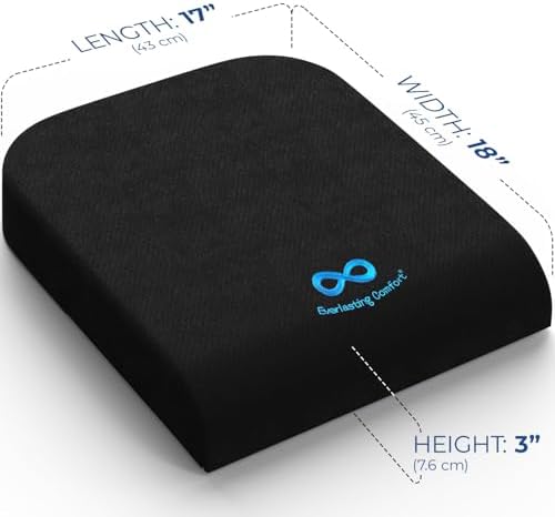 Everlasting Comfort Ventilated Wheelchair Cushions for Pressure Relief - Gel Memory Foam Wheel Chair Seat Cushion Pad for Seniors and Adults & Pain Relief - Soft Non-Slip Cover - Office Accessories - Image 3
