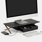 Anji Mountain Monitor Stand for Desk - Desktop Organizer & Laptop Riser, Ergonomic Monitor Riser, Space-Saving, Durable, Easy Assembly & Ideal for Home & Office,Black, 24-Inch, Pro Edition by AnjiMountain
