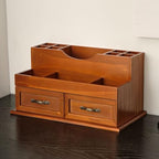 Desktop Organizer with 2 Drawers and 12 Compartments,Wooden Desk Drawers,Desk Countertop Organizers - Image 4