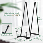Decolore 5 Pack 14 Inch Black Picture Stand Large Plate Stand for Display Table Top Easel for Picture, Posters, Decorative Plate, Book and Canvas - Image 2