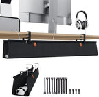 KEEGH Under Desk Cable Management Tray, 40 inch No Drill Cord Organizer by KEEGH
