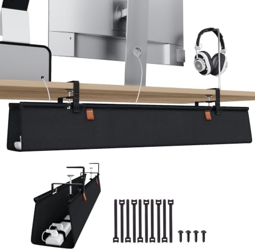 KEEGH Under Desk Cable Management Tray, 40 inch No Drill Cord Organizer by KEEGH