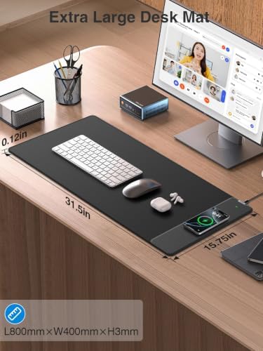 Magnetic Wireless Charging Mouse Pad, 31.5"x15.8" Large Desk Mat - Image 7