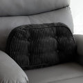 HIGOGOGO Lumbar Support Pillow for Recliner Chair/Accent Chair/Couch/Office Chair, Tufted Corduroy Back Support Cushion for Elderly, Recliner Cushions for Back Rest, Pain Relief, Reading, Black by HIGOGOGO