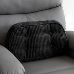 HIGOGOGO Lumbar Support Pillow for Recliner Chair/Accent Chair/Couch/Office Chair, Tufted Corduroy Back Support Cushion for Elderly, Recliner Cushions for Back Rest, Pain Relief, Reading, Black by HIGOGOGO