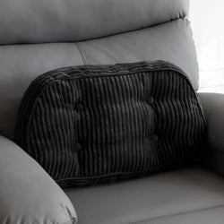HIGOGOGO Lumbar Support Pillow for Recliner Chair/Accent Chair/Couch/Office Chair, Tufted Corduroy Back Support Cushion for Elderly, Recliner Cushions for Back Rest, Pain Relief, Reading, Black by HIGOGOGO