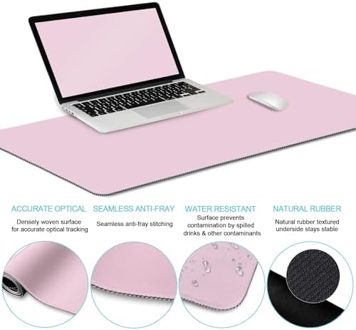 LIMKRIAN Pink Desk Mat Set, Mouse Pad with Wrist Rest & Keyboard Support - Image 6