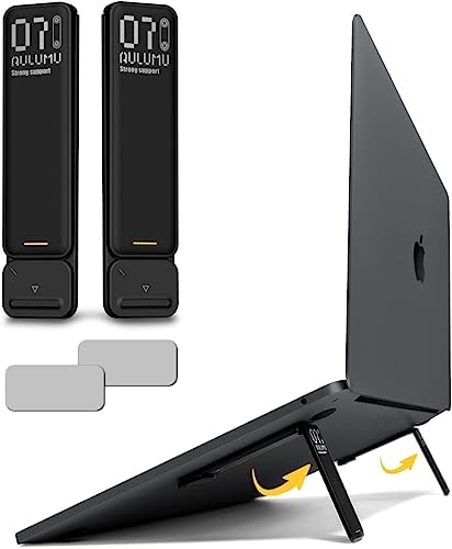 Aulumu G07 Pop Up Leg Stands Laptop, Super Portable Cooling Laptop Stand, Ergonomic Laptop Riser Lift for Desk for MacBook, All Laptops, Tablets, 8-20'', Black by Aulumu