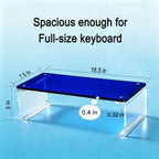 Acrylic Monitor Stand Riser L18.5" x H5" | Multi-Purpose Desk Organizer for Monitor & Laptop, Compatible with PC, Apple Studio Display and Printer, Ideal for Home Workspaces & Office Desks (Blue) - Image 2