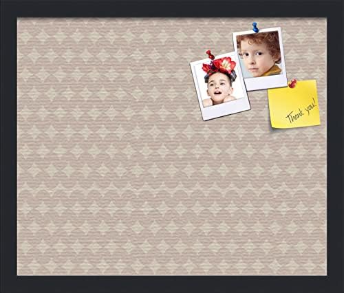 PinPix 18x15 inch Cork Bulletin Board. This Decorative Framed Pin Board Comes with Diamond Pattern in Light Pink and Cream Design and Satin Black. Ideal for Home, Office Decor or School (PinPix-294) by PinPixBulletinBoards