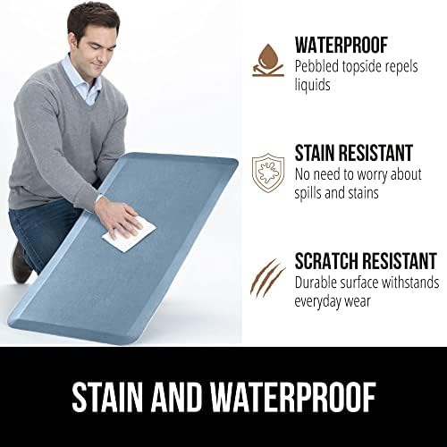 GORILLA GRIP Cushioned Antifatigue Kitchen Mat for Floor, 24x17, Sky Blue - Image 4