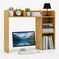 BECOMFORT Desk Hutch, Desk Organizer Shelf w/ 5 Storage Compartments, up to 27” Monitor, Wooden Display Rack, Desktop Bookshelf for Vanity Dressing Tabletop College Dorm Home & Office by BECOMFORT
