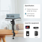 Vondynote Set of 2 Studio Monitor Stands Desktop Speaker Stands Height Adjustable 12" to 18" Speaker Stands with Desk Clamp - Image 6