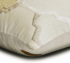 The HomeCentric Decorative Ivory Pack of 2,12"x24" (30x60 cm) Lumbar Pillow Cover, Jacquard Lattice, Trellis, Embroidered & Beaded Oblong Pillow, Geometric Pattern Modern Style - Aafreen - Image 2
