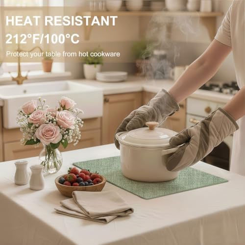homing Faux Leather Heat Resistant Placemats 6 Packs - Image 3