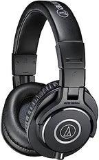 Audio-Technica ATH-M40x Professional Studio Monitor Headphones Bundle with Full Sized Hard Body Headphone Case and Microfiber Cleaning Cloth (3 Items) - Image 2