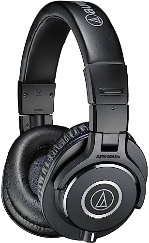 Audio-Technica ATH-M40x Professional Studio Monitor Headphones Bundle with Full Sized Hard Body Headphone Case and Microfiber Cleaning Cloth (3 Items) - Image 2