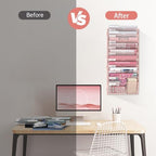 10-Tier Wall File Organizer and Hanging File Organizer, Pink - Image 7