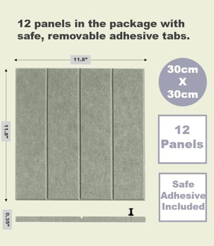 Felt Bulletin Board Tiles | Modern Cork Board Alternative | Large Cork Boards for Walls | Aesthetic Felt Wall Panels for Office & Home Decor | Pinboard & Photo Board (12-Pack) | Sage - Image 3