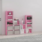 Furinno LUDER 3-Tier Book Shelf, Open Shelves Bookshelf, Pink/White - Image 2